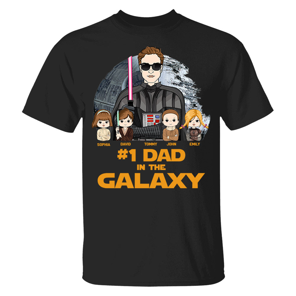 #1 Dad In The Galaxy - Personalized Shirt Custom For Dad Grandpa NA04 Pt99