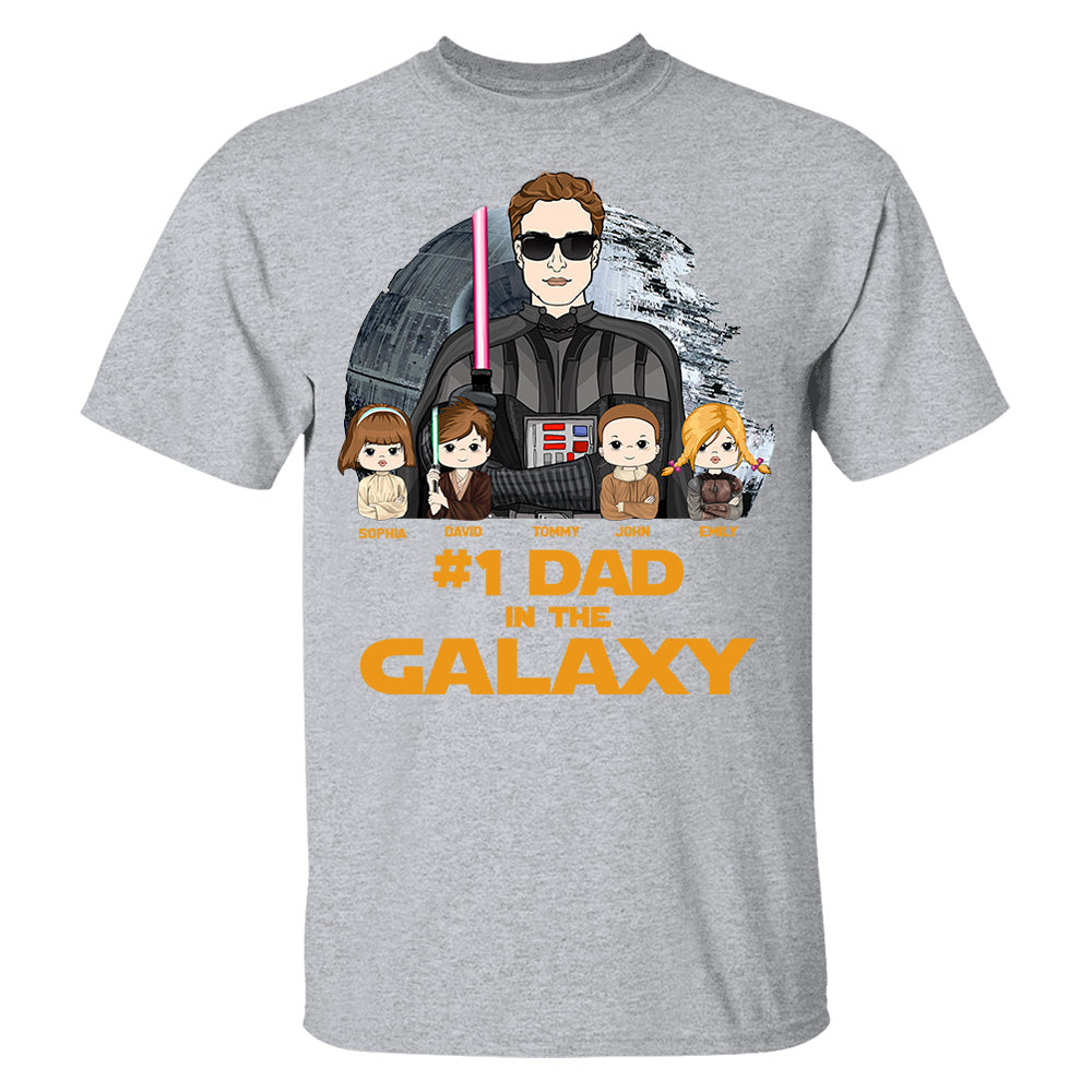 #1 Dad In The Galaxy - Personalized Shirt Custom For Dad Grandpa NA04 Pt99