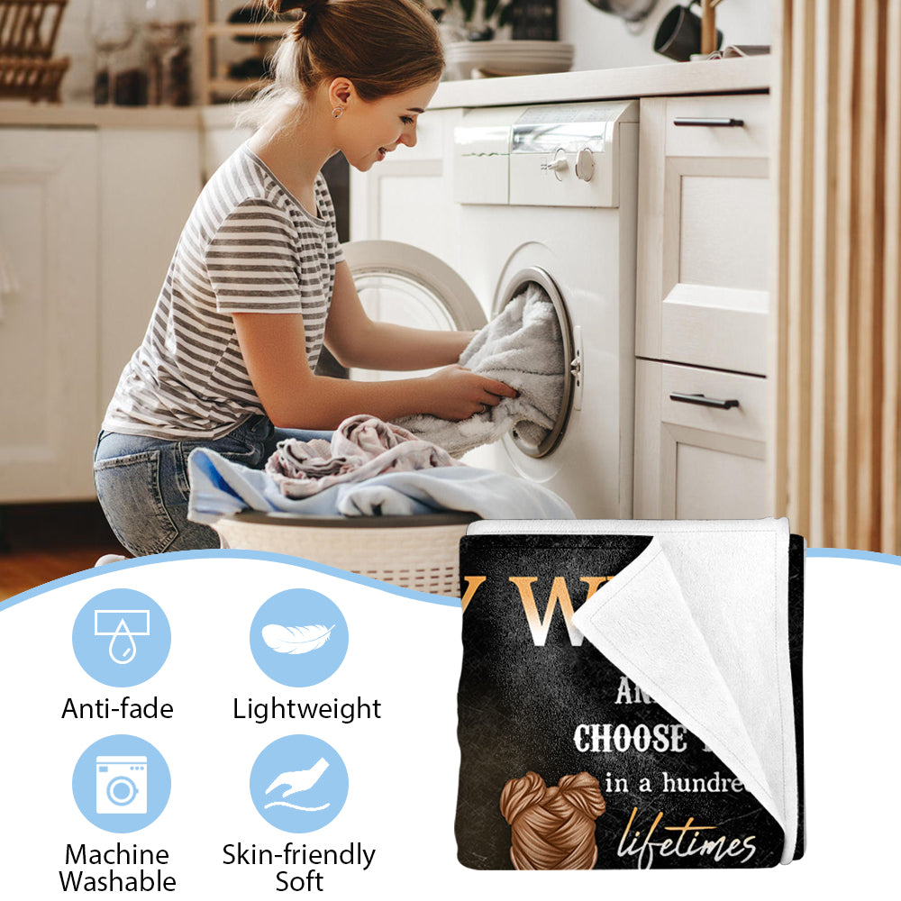 To My Wife I Choose You To Do Life With Hand In Hand Black Couple Custom Blanket Gift For Wife VH01