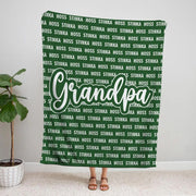 Papa Blanket, Custom Name Blanket, Fleece, Sherpa Blanket, Personalized Family Name Blanket