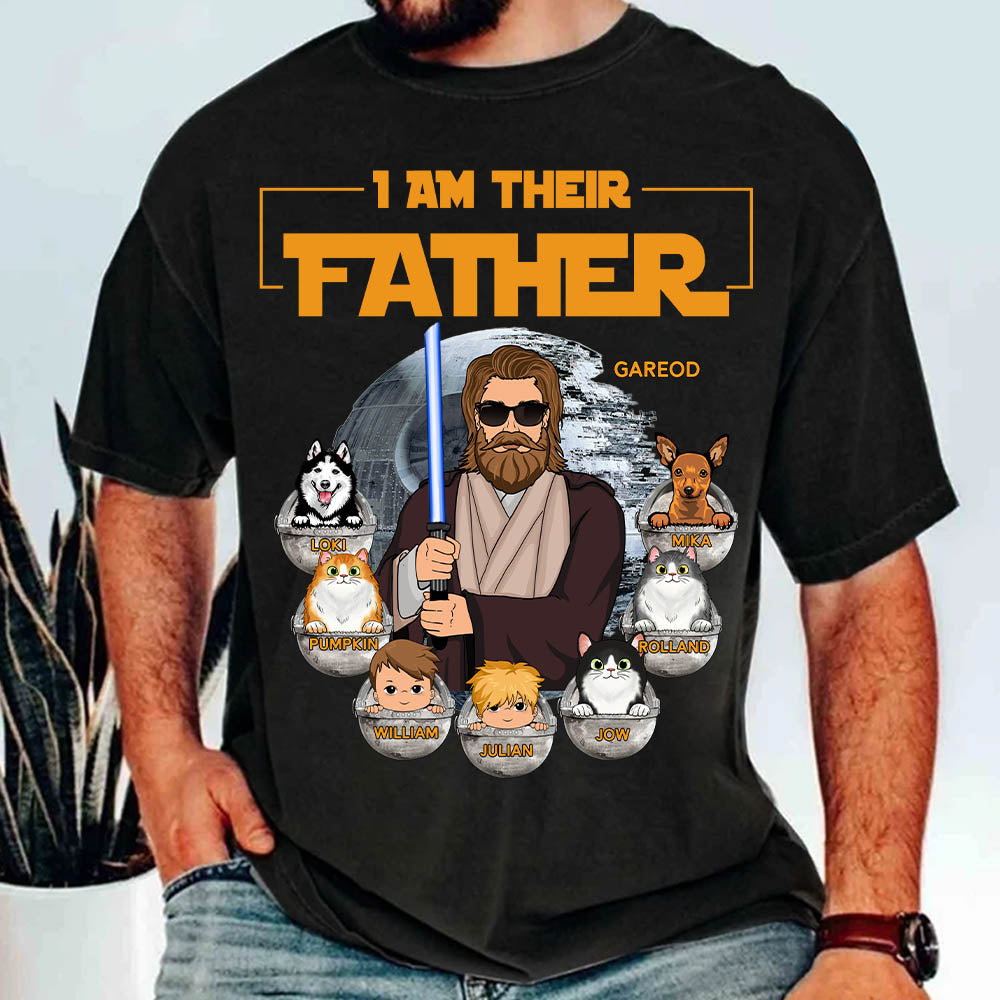 I Am Their Father - Custom Shirt With Kids Dog Cat Gift For Dad