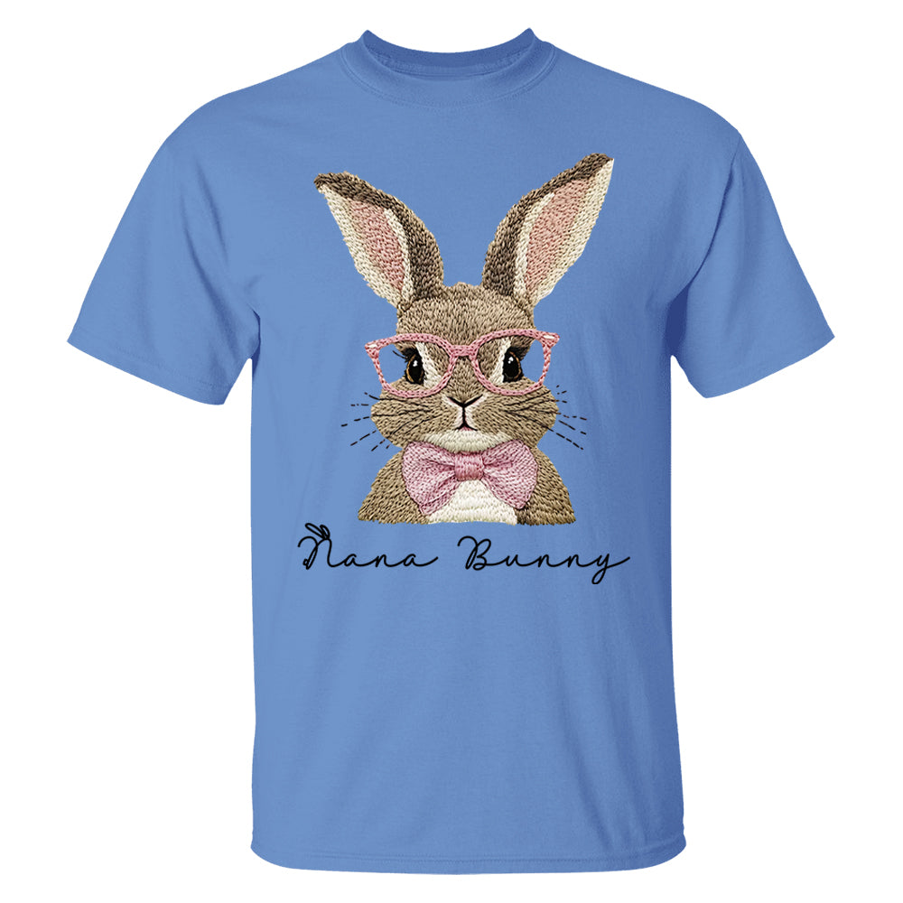 Nana Bunny Shirt - Custom Nickname For Grandma Gigi Mimi - Easter Bunny Personalized Shirt NA04  Hv01