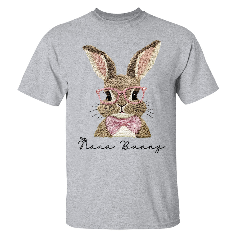 Nana Bunny Shirt - Custom Nickname For Grandma Gigi Mimi - Easter Bunny Personalized Shirt NA04  Hv01