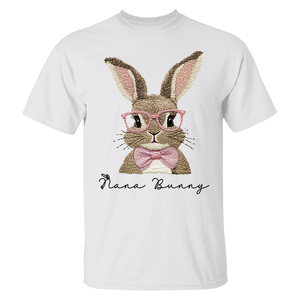 Nana Bunny Shirt - Custom Nickname For Grandma Gigi Mimi - Easter Bunny Personalized Shirt NA04  Hv01