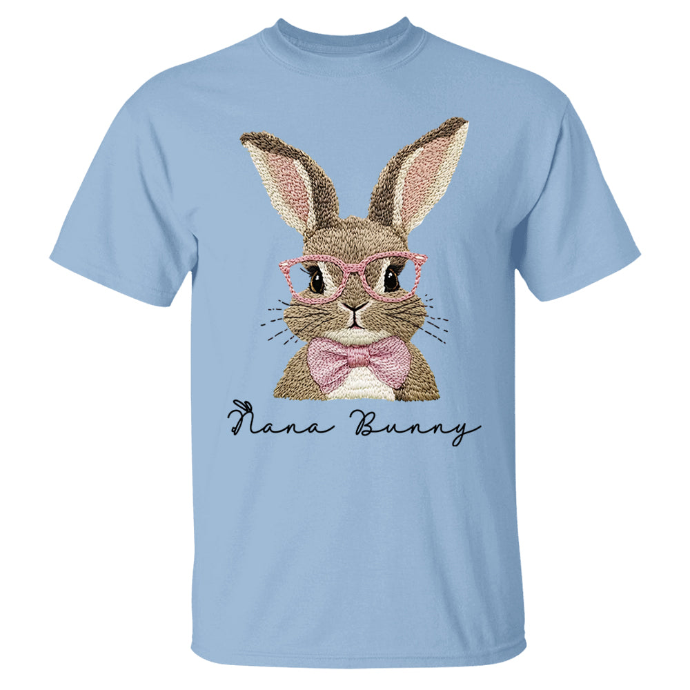 Nana Bunny Shirt - Custom Nickname For Grandma Gigi Mimi - Easter Bunny Personalized Shirt NA04  Hv01