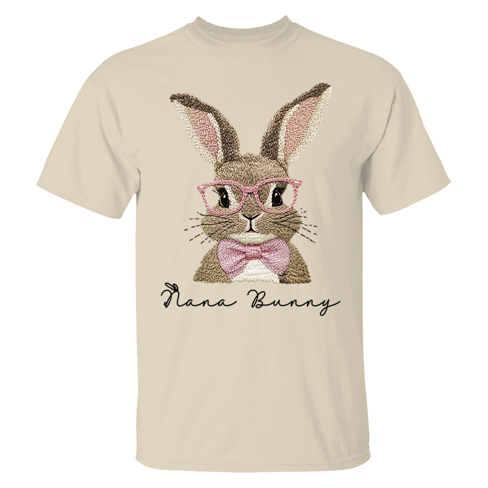 Nana Bunny Shirt - Custom Nickname For Grandma Gigi Mimi - Easter Bunny Personalized Shirt NA04  Hv01