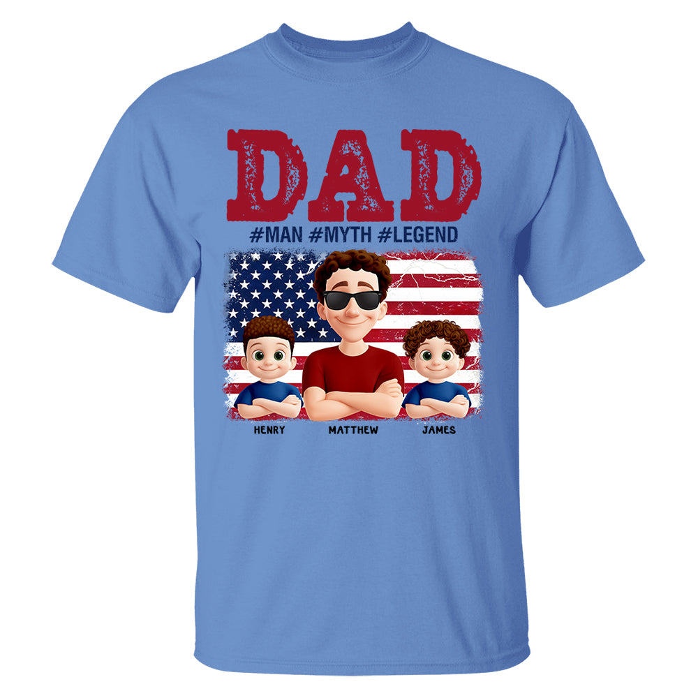 Papa The Myth - Personalized Proud Shirt For Dad Grandpa Custom Nickname NA04  Hv01