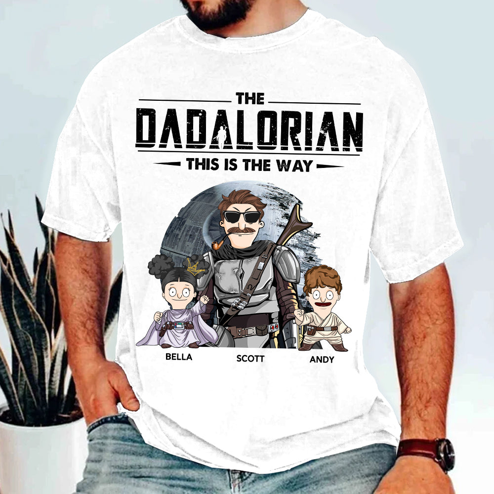 The Dadalorian This Is The Way Personalized Shirt Gift For Dad - Custom Nickname With Kids Vr2 New Nh00