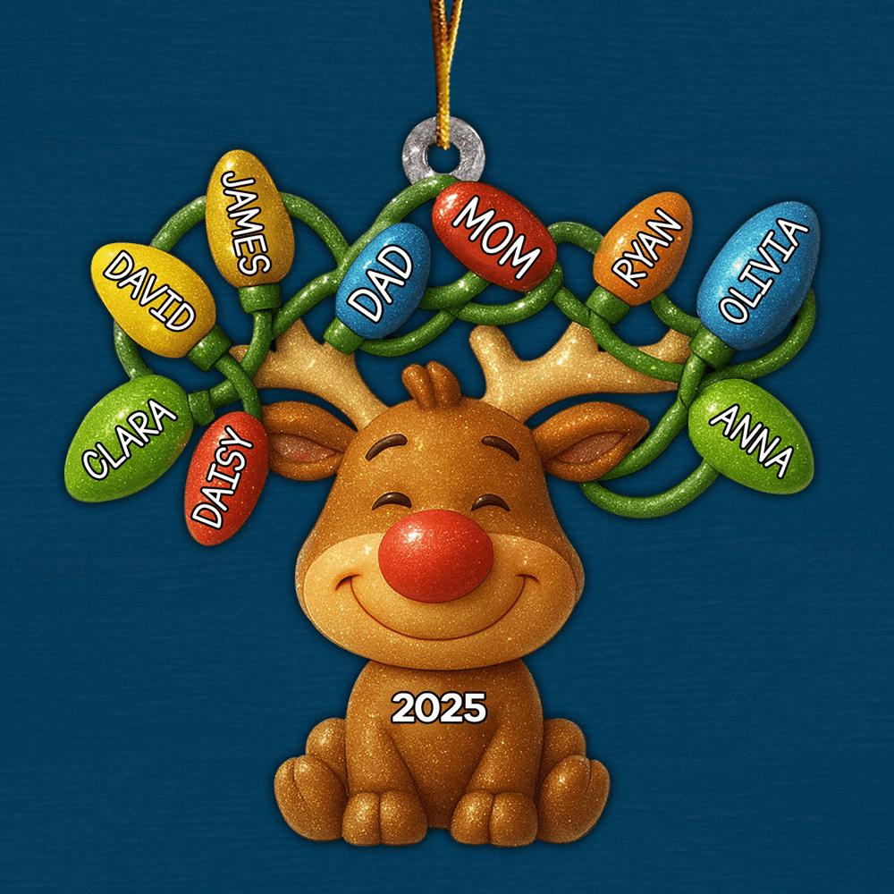 Custom Acrylic Ornament - Personalized Christmas Birthday Gifts For Mom, Dad, Kids - Our Reindeer Crew Li29