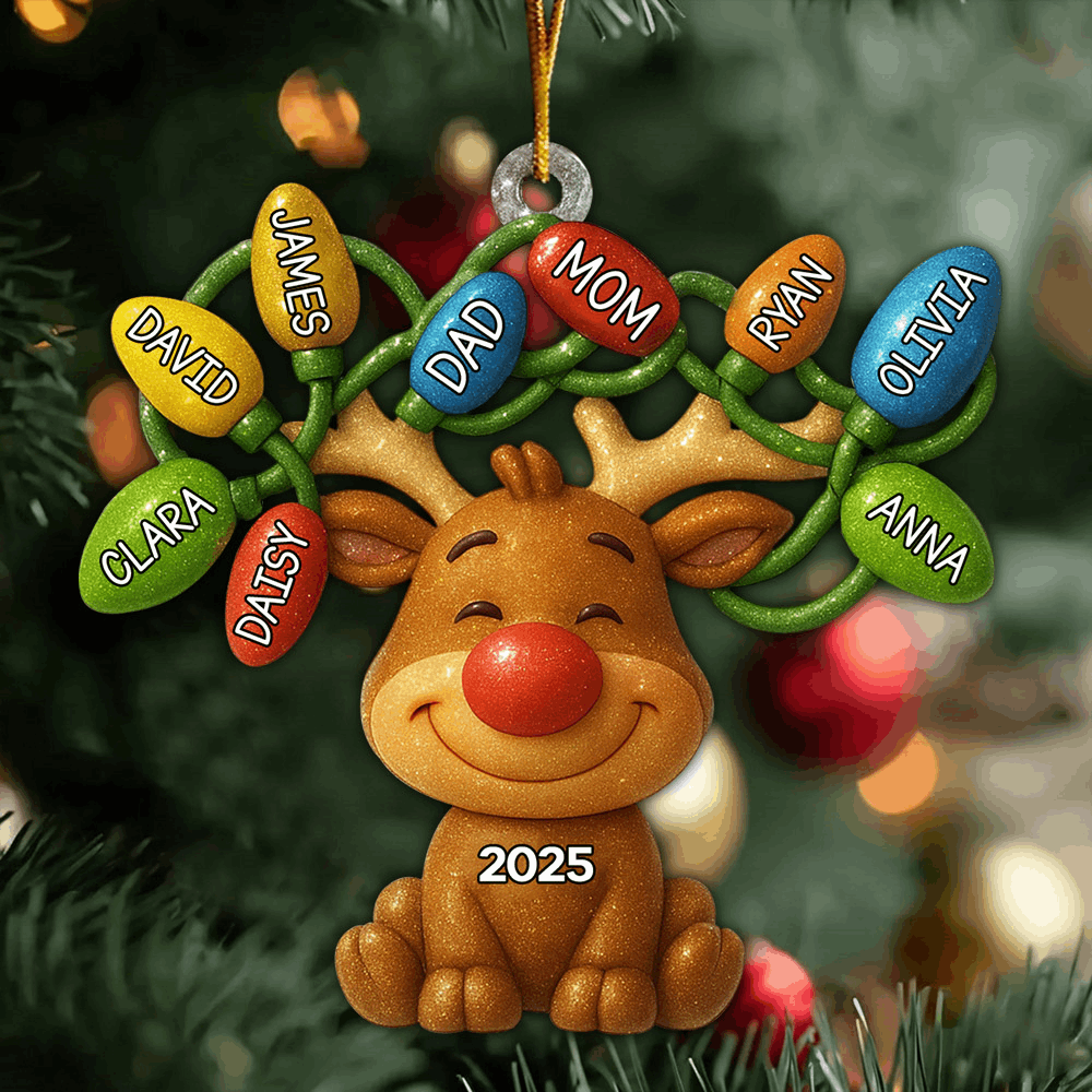 Custom Acrylic Ornament - Personalized Christmas Birthday Gifts For Mom, Dad, Kids - Our Reindeer Crew Li29