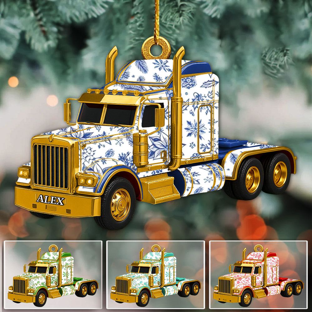 Toile De Jouy Christmas Ornament - Personalized Gifts For Truck Car Lovers T1807