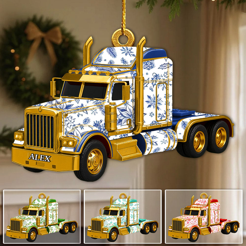 Toile De Jouy Christmas Ornament - Personalized Gifts For Truck Car Lovers T1807