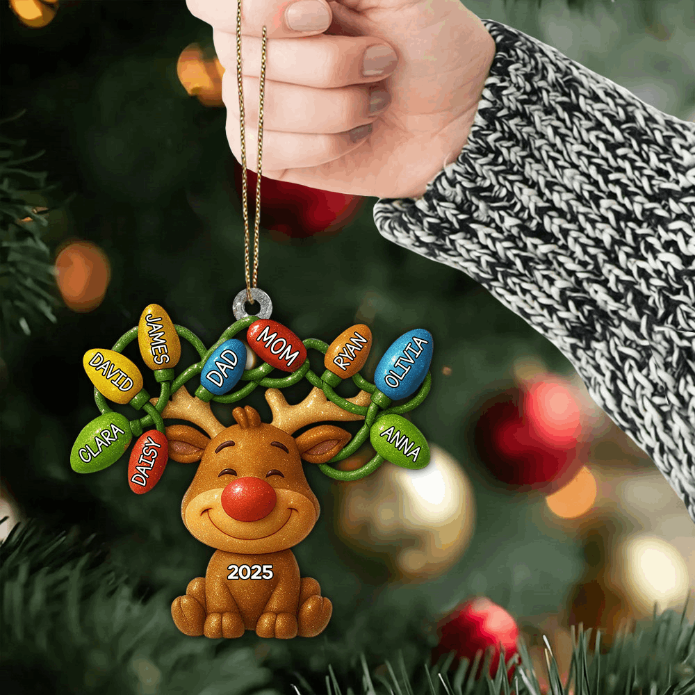 Custom Acrylic Ornament - Personalized Christmas Birthday Gifts For Mom, Dad, Kids - Our Reindeer Crew Li29