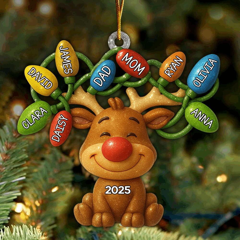 Custom Acrylic Ornament - Personalized Christmas Birthday Gifts For Mom, Dad, Kids - Our Reindeer Crew Li29