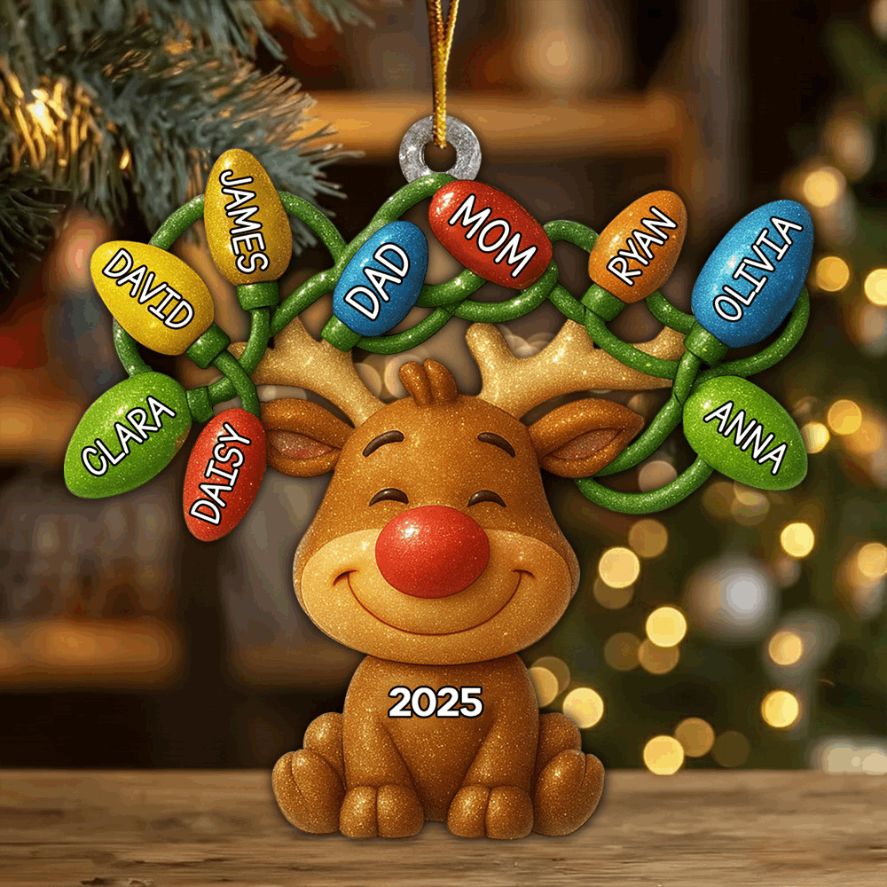 Custom Acrylic Ornament - Personalized Christmas Birthday Gifts For Mom, Dad, Kids - Our Reindeer Crew Li29