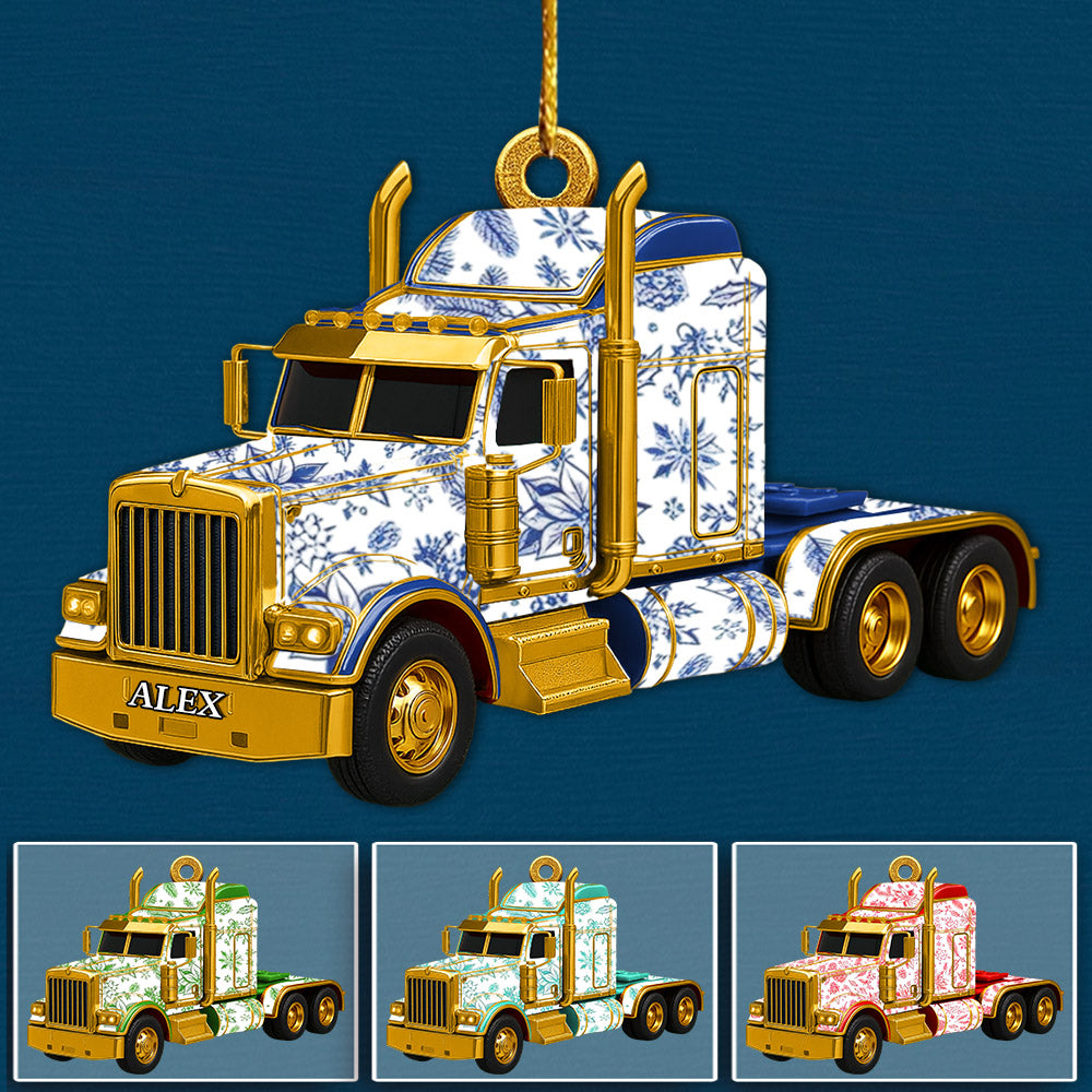 Toile De Jouy Christmas Ornament - Personalized Gifts For Truck Car Lovers T1807