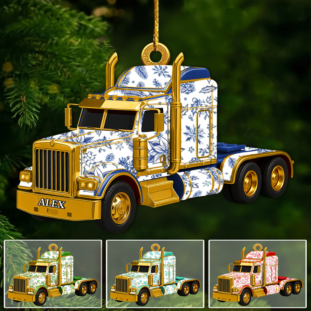 Toile De Jouy Christmas Ornament - Personalized Gifts For Truck Car Lovers T1807