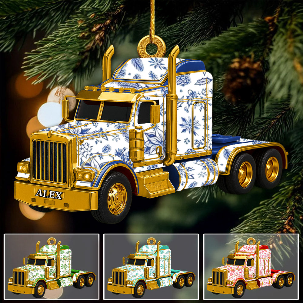 Toile De Jouy Christmas Ornament - Personalized Gifts For Truck Car Lovers T1807