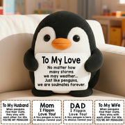 Personalized To My Love Ugly Plush Pillow Penguin, Wedding Anniversary Valentines Gift for Women Men, Romantic I Love You Gift for Couples Wife Husband Hv01