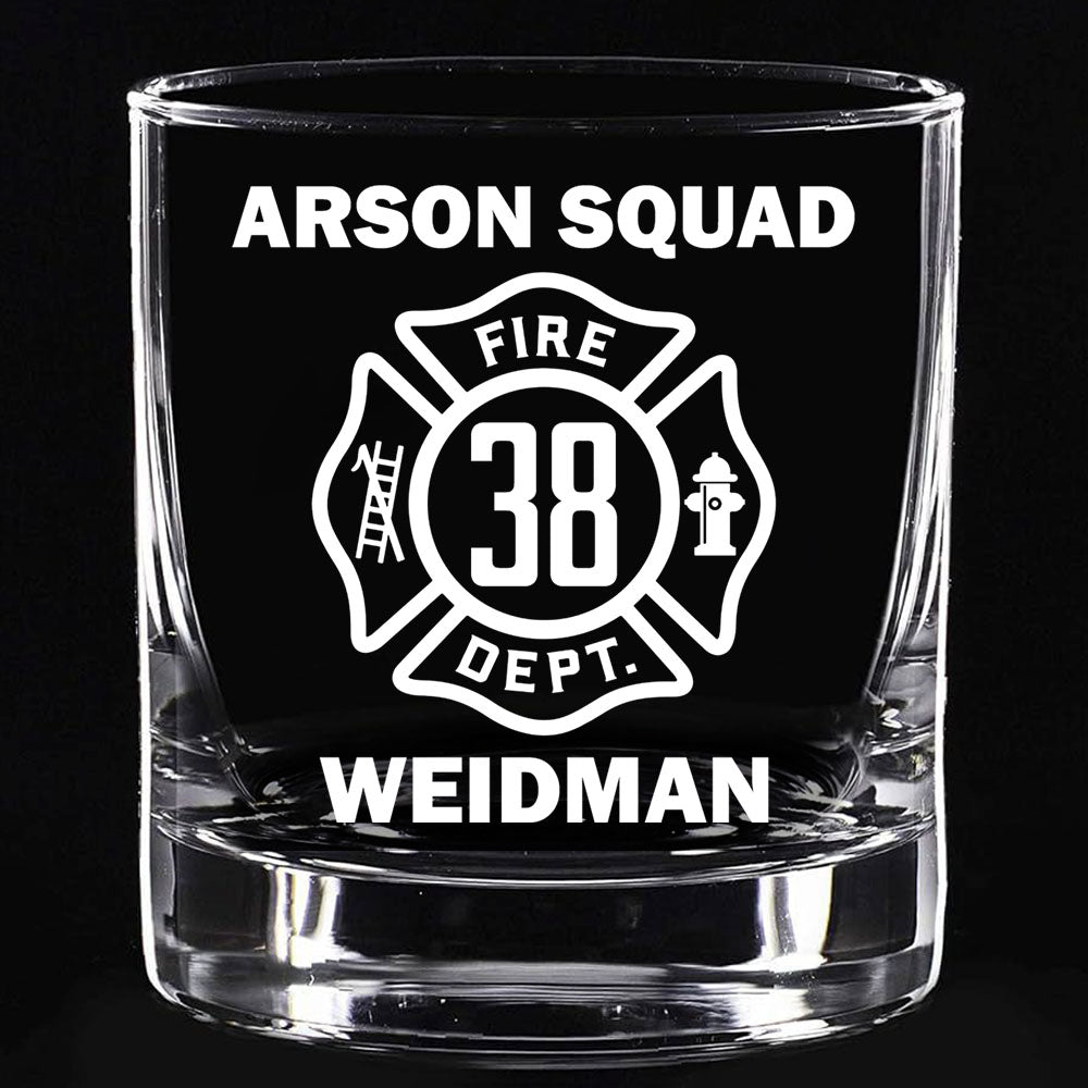 US Firefighter Custom Whiskey Glasses Gift For Firefighter Dad Grandpa H2511