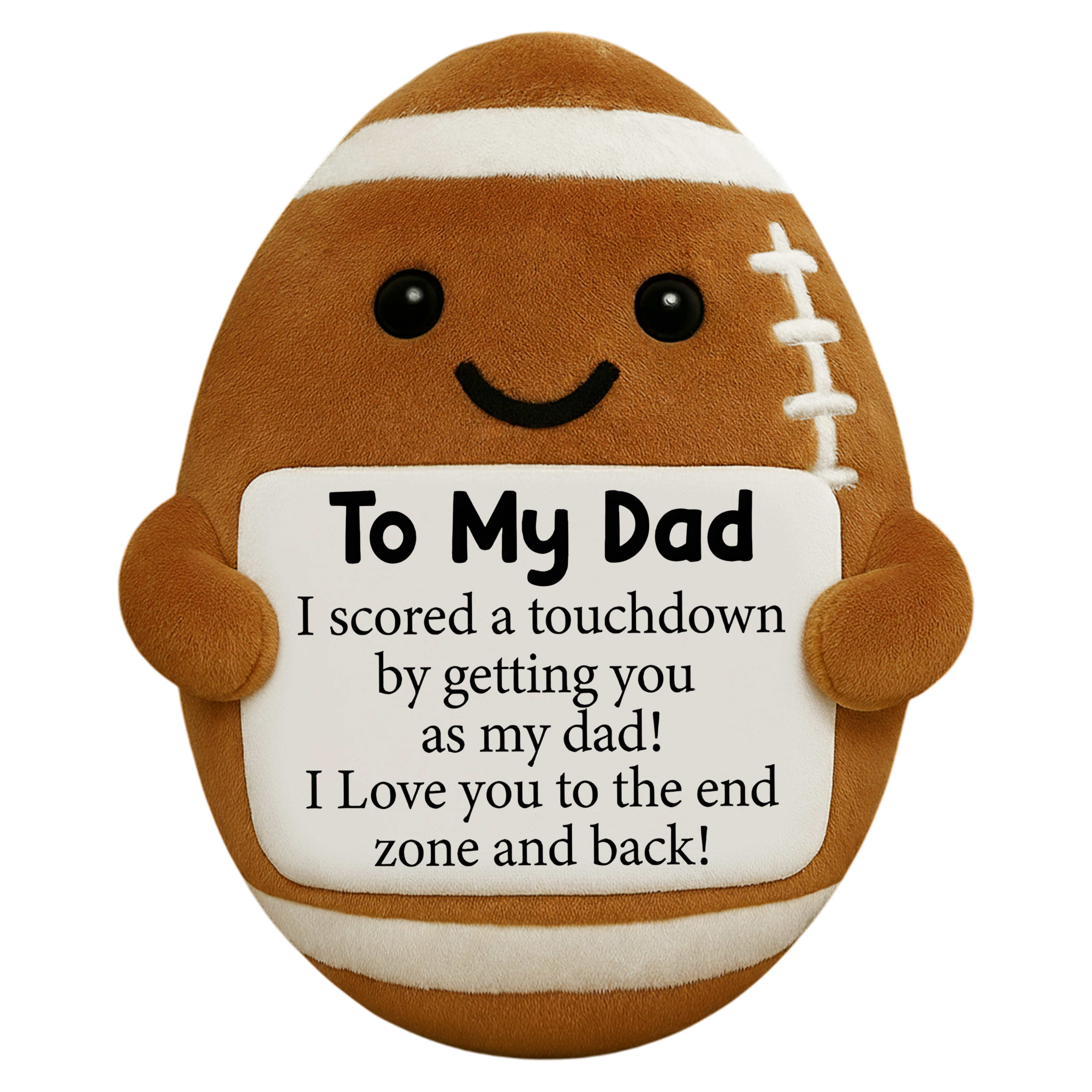 Personalized Positive Ugly Plush Pillow Dad Gifts from Daughter Son Wife, Dad Christmas Birthday Gift, Funny Cute Small Gifts for Dads, I Love You Girl Papa Gift Idea, Unique Pillow for Step-Dads Football Hv01