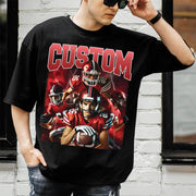 Football Custom Photo Bootleg Shirt, Vintage 90s Shirt Photo Football Shirt, Football Mascot School Custom Shirt