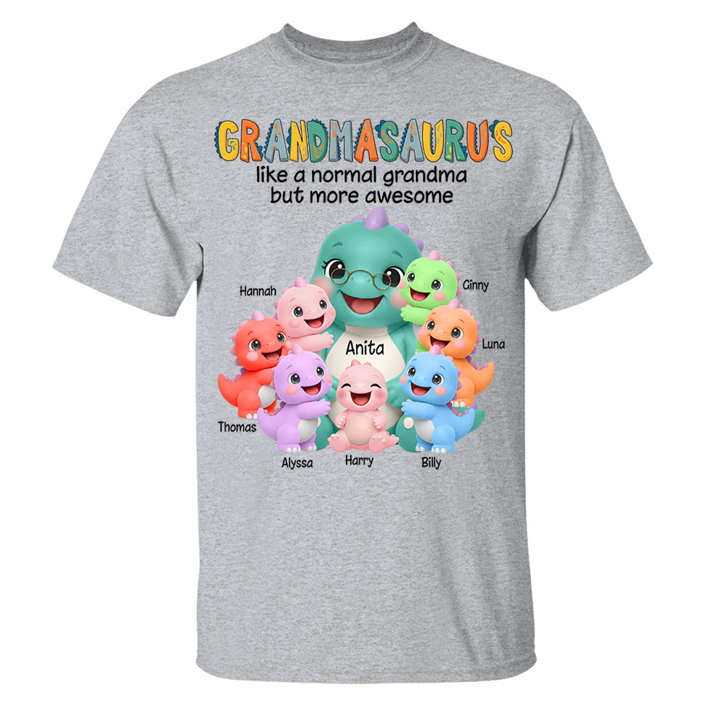Grandmasaurus And Grandkids, Custom Shirt Gift For Grandma, Gift for Grandma Tshirt Sweatshirt MI209 Li29