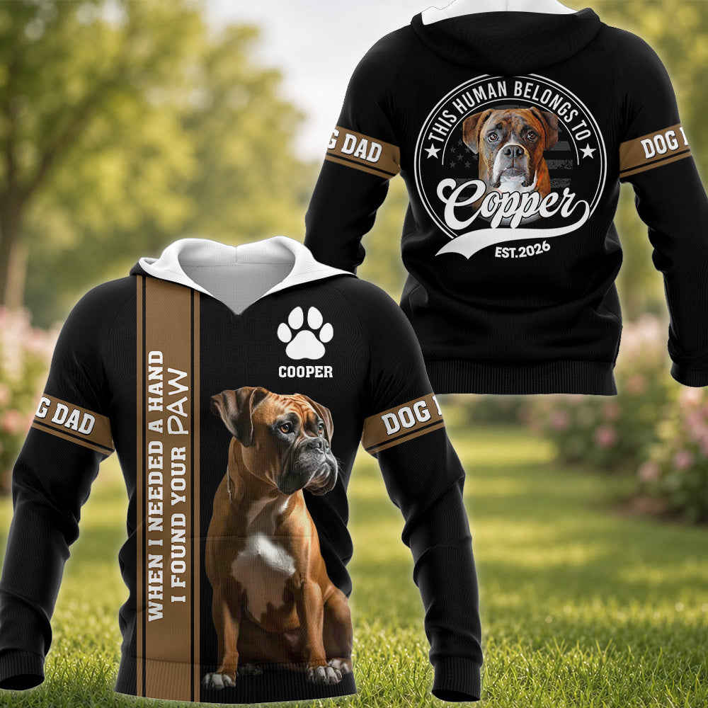 This Human Belongs To, Personalized Dog Dad Dog Mom Shirt, Custom Photo Gift For Dog Lovers T1807 Hv01