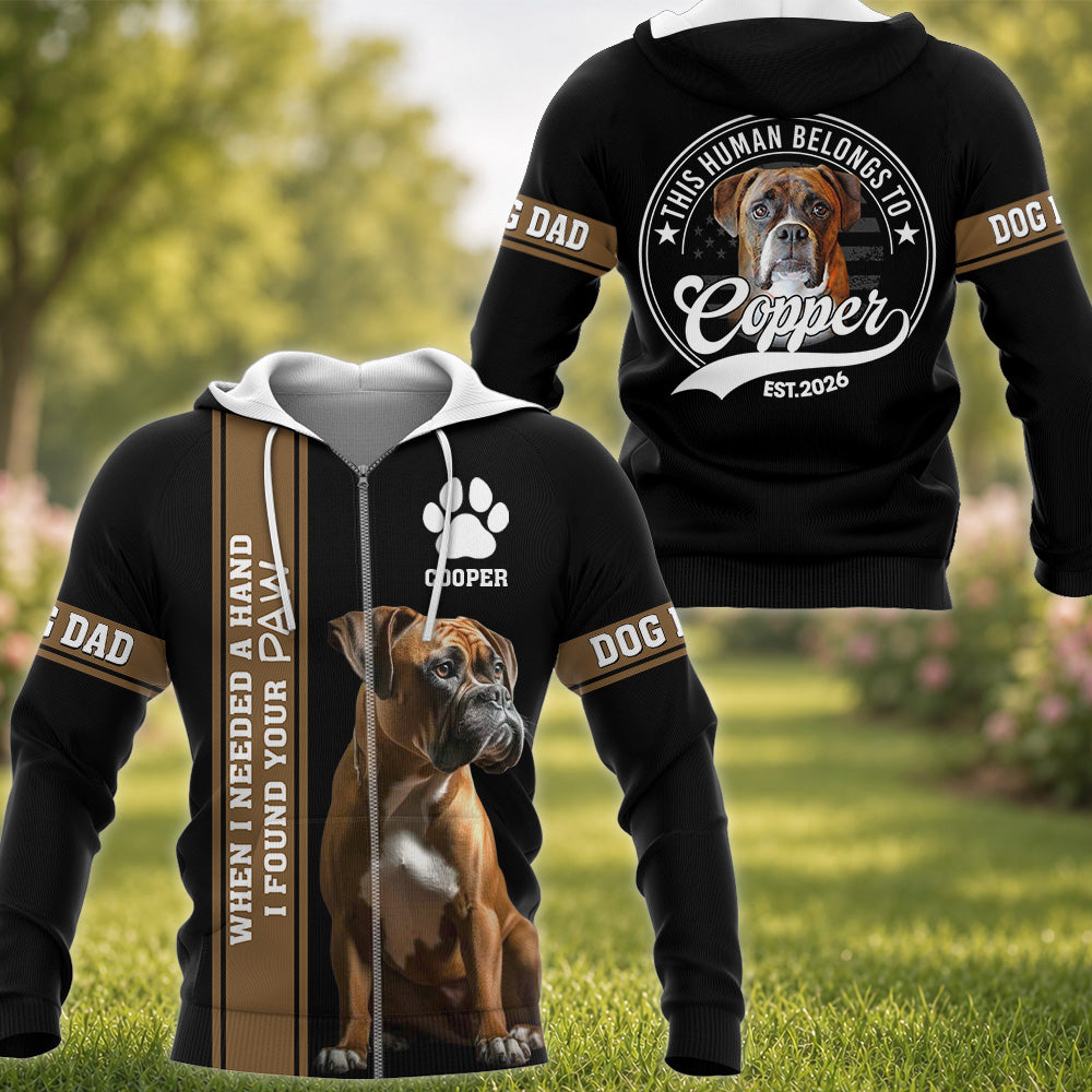 This Human Belongs To, Personalized Dog Dad Dog Mom Shirt, Custom Photo Gift For Dog Lovers T1807 Hv01