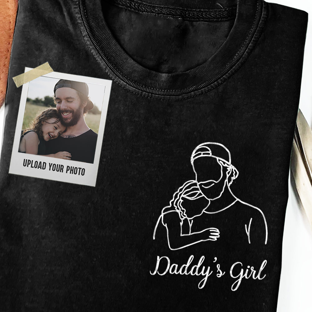 Custom Photo Shirt For Dad, Dad Portrait Embroidered Shirt From Photo, New Dad Shirt, Fathers Day Gifts, Gift For Husband