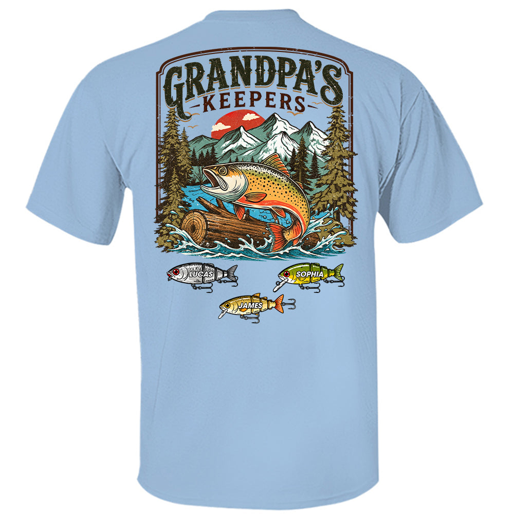 Grandpa’s Keepers T-Shirt – Personalized Fishing Grandpa Shirt T24