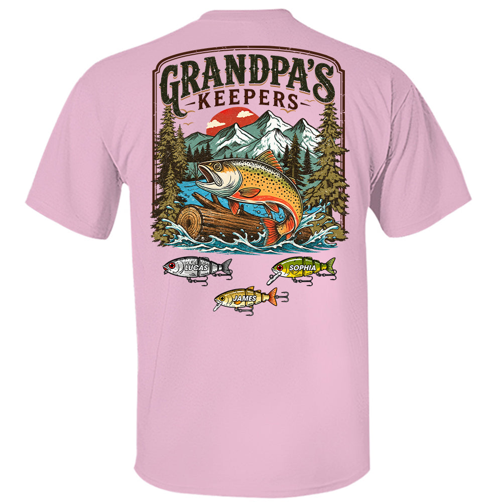 Grandpa’s Keepers T-Shirt – Personalized Fishing Grandpa Shirt T24