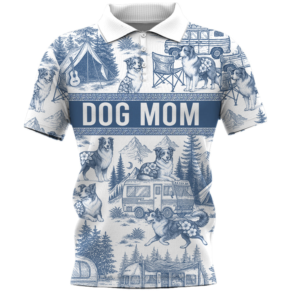 Border Collie, Custom Camping Dog Lovers Toile De Jouy Style, Personalized All Over Print Shirt T1807 Do99