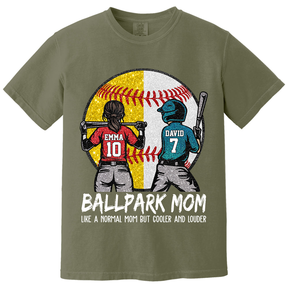 Personalized Baseball Softball Mom Ballpark Mom Shirt Like A Normal Mom But Cooler And Louder Gift For Sport Family T1807 T24