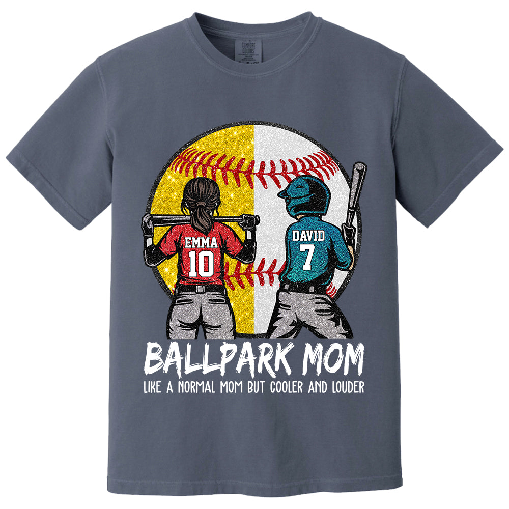 Personalized Baseball Softball Mom Ballpark Mom Shirt Like A Normal Mom But Cooler And Louder Gift For Sport Family T1807 T24