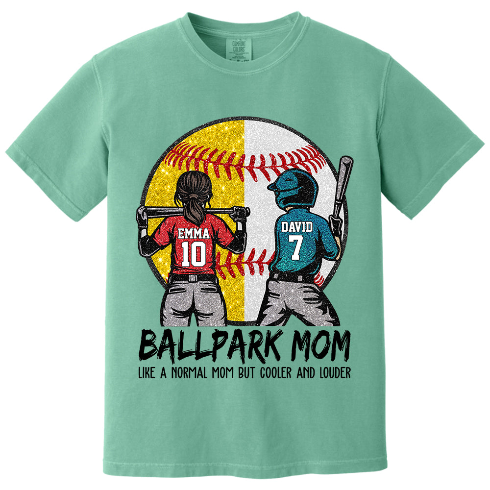 Personalized Baseball Softball Mom Ballpark Mom Shirt Like A Normal Mom But Cooler And Louder Gift For Sport Family T1807 T24