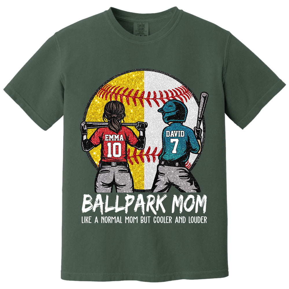 Personalized Baseball Softball Mom Ballpark Mom Shirt Like A Normal Mom But Cooler And Louder Gift For Sport Family T1807 T24