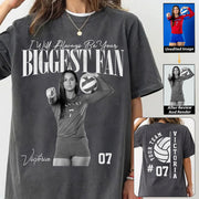 Personalized Volleyball Mom Shirt - Washed Tee Retro Bootleg Shirt For Volleyball Players T1807