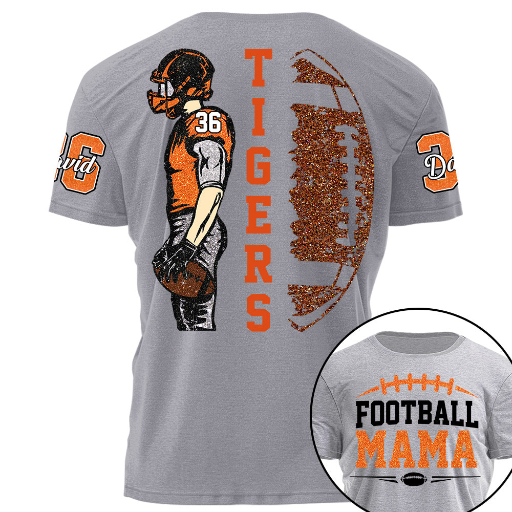 Custom Photo Football Game Day-Personalized Football Shirt - Matching Football Player Tee - Adult Youth Team Name - Sports Cheerleader Shirts - Na02 Li29