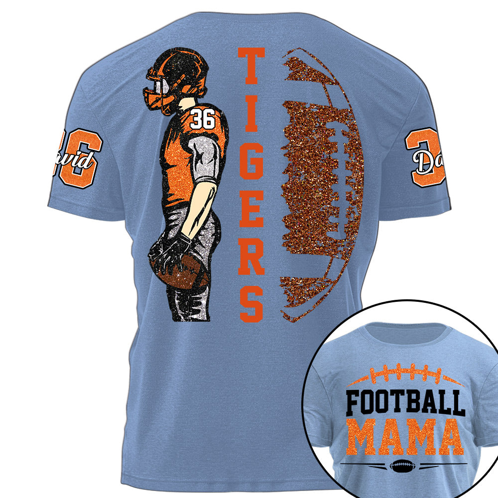 Custom Photo Football Game Day-Personalized Football Shirt - Matching Football Player Tee - Adult Youth Team Name - Sports Cheerleader Shirts - Na02 Li29