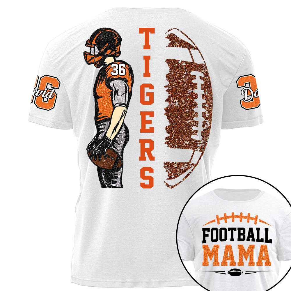 Custom Photo Football Game Day-Personalized Football Shirt - Matching Football Player Tee - Adult Youth Team Name - Sports Cheerleader Shirts - Na02 Li29