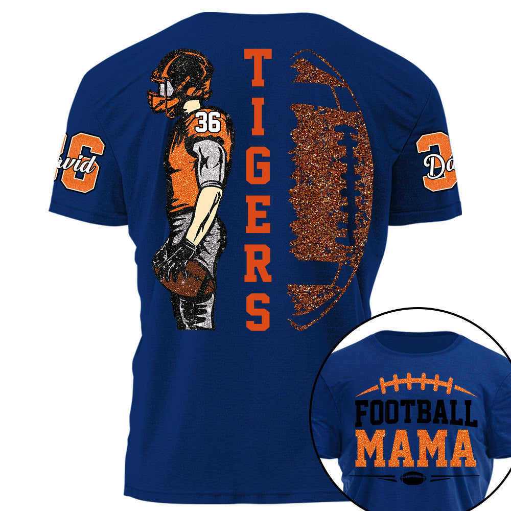 Custom Photo Football Game Day-Personalized Football Shirt - Matching Football Player Tee - Adult Youth Team Name - Sports Cheerleader Shirts - Na02 Li29