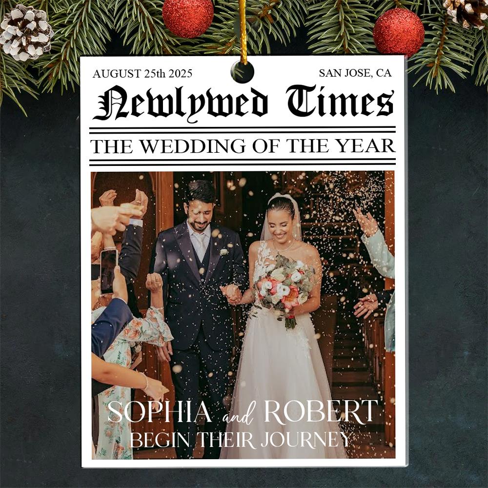 Newlywed Times The Wedding Of The Year - Personalized Acrylic Photo Ornament Nh00