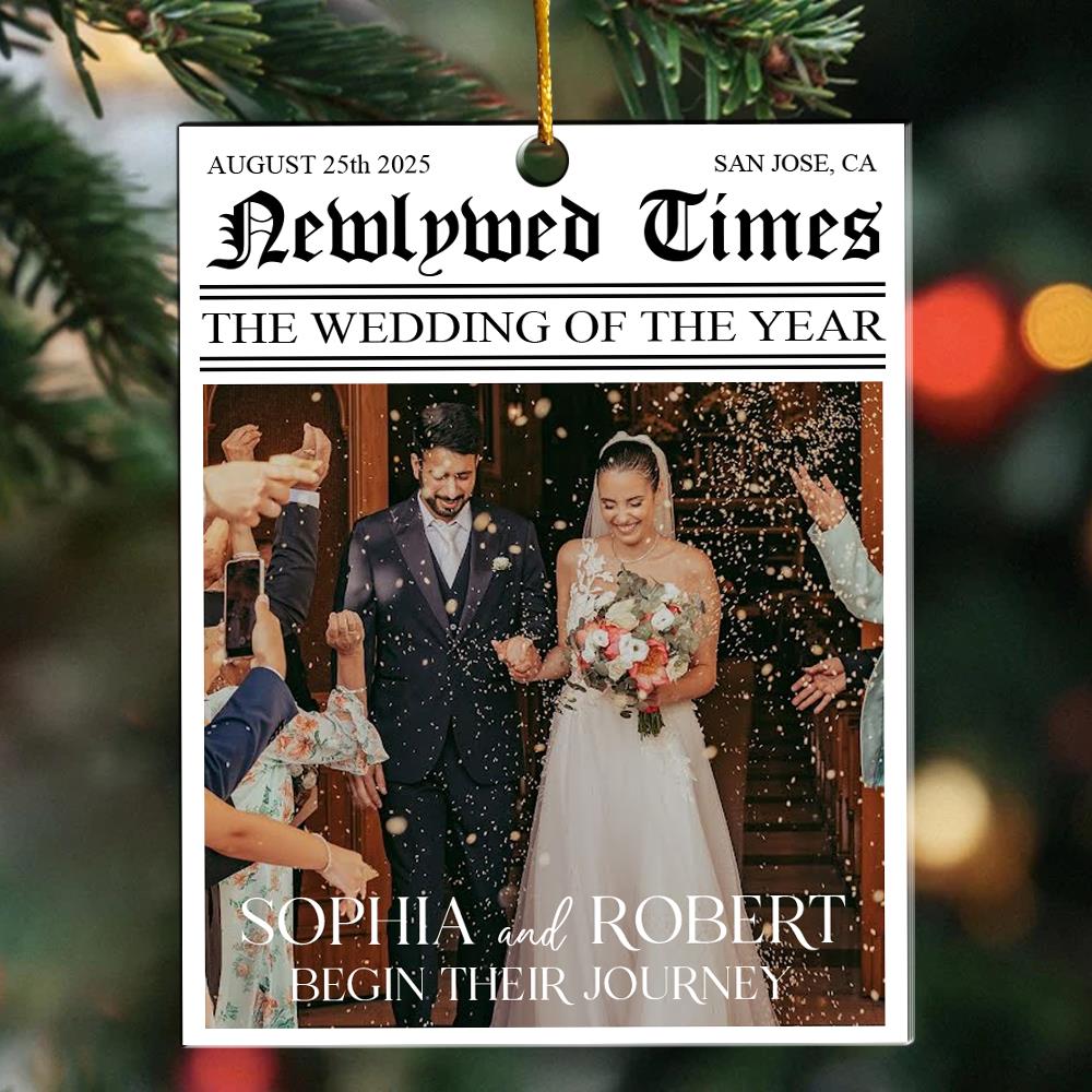 Newlywed Times The Wedding Of The Year - Personalized Acrylic Photo Ornament Nh00