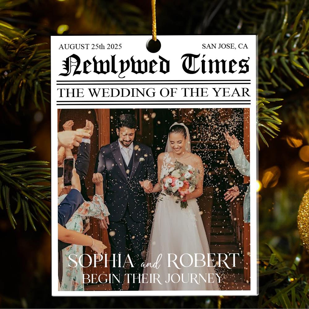 Newlywed Times The Wedding Of The Year - Personalized Acrylic Photo Ornament Nh00