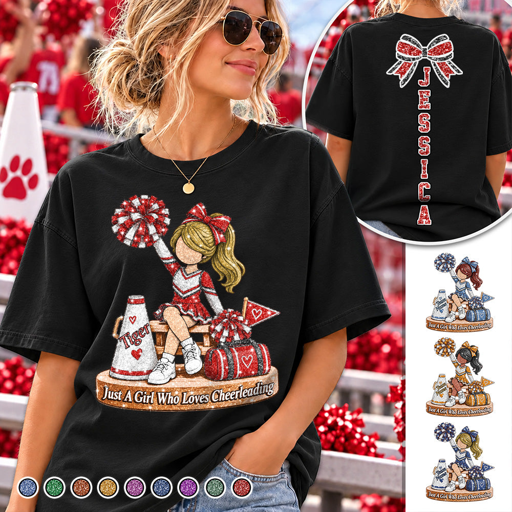 Custom Just A Girl Who Loves Cheerleading Shirt, Cheer Team Senior Night Gift L0411 Hv01