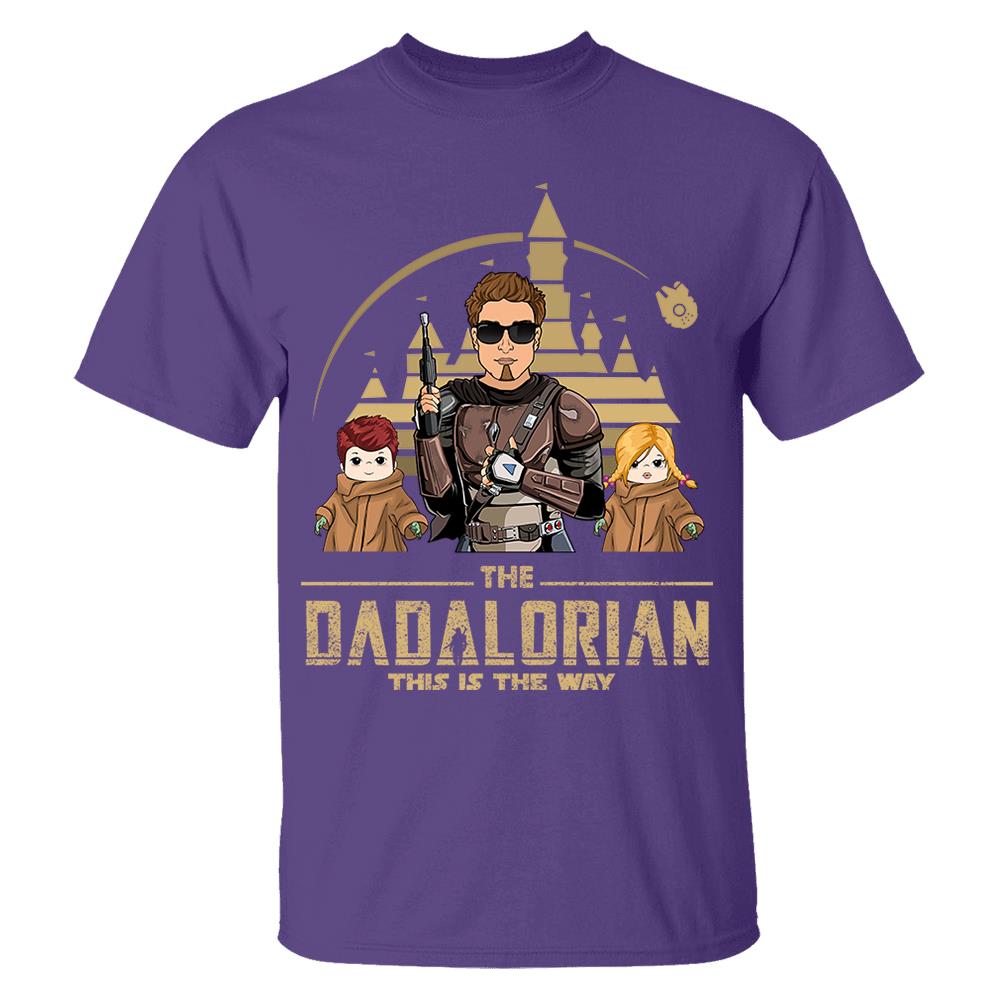 The Dadalorian This Is The Way Personalized Shirt For Dad, Father Day Gifts for Dad Funny Dad Tshirt Cool Daddy Nh00