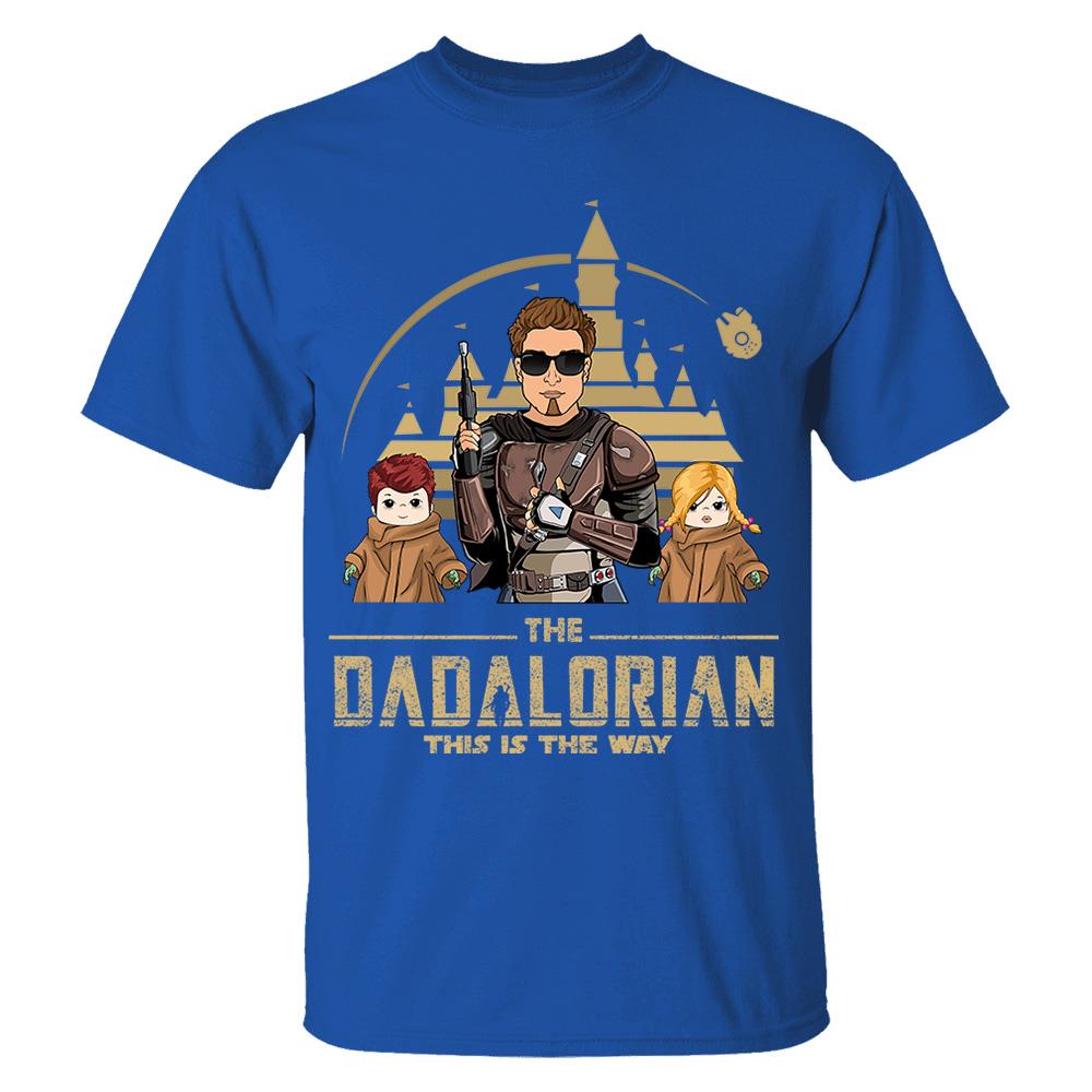 The Dadalorian This Is The Way Personalized Shirt For Dad, Father Day Gifts for Dad Funny Dad Tshirt Cool Daddy Nh00