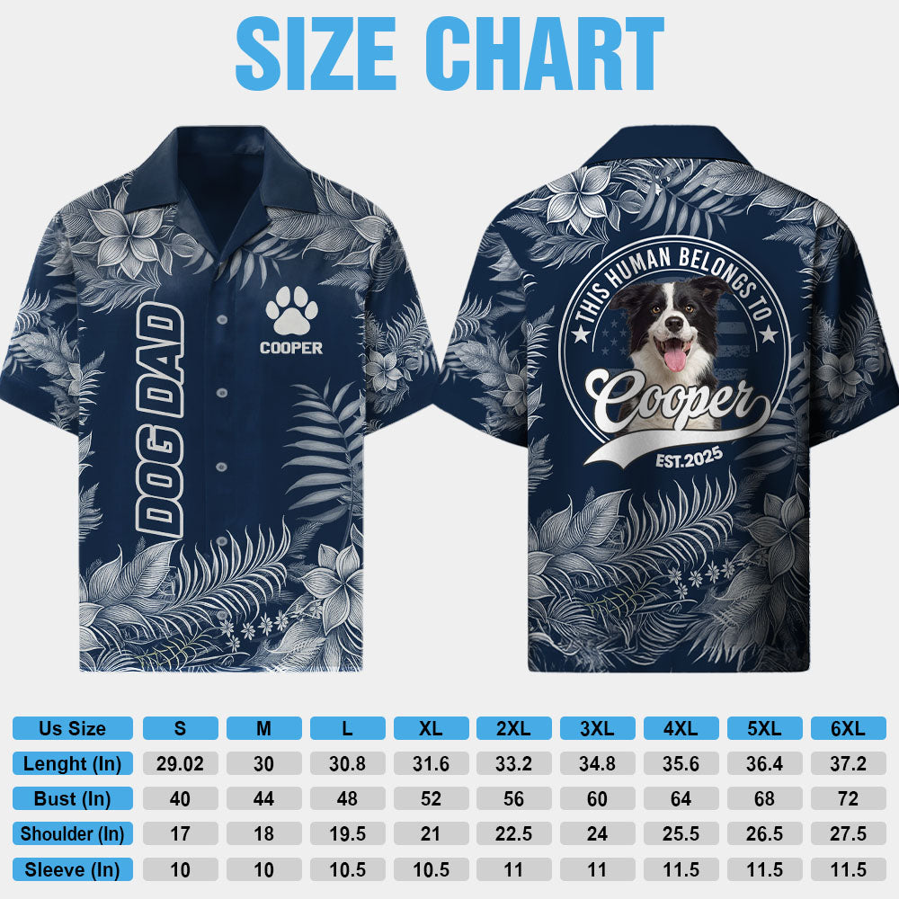 This Human Belongs To, Custom Photo Dog Short Sleeve Silk Shirt, Gift For Dog Lover T1807 Pt99