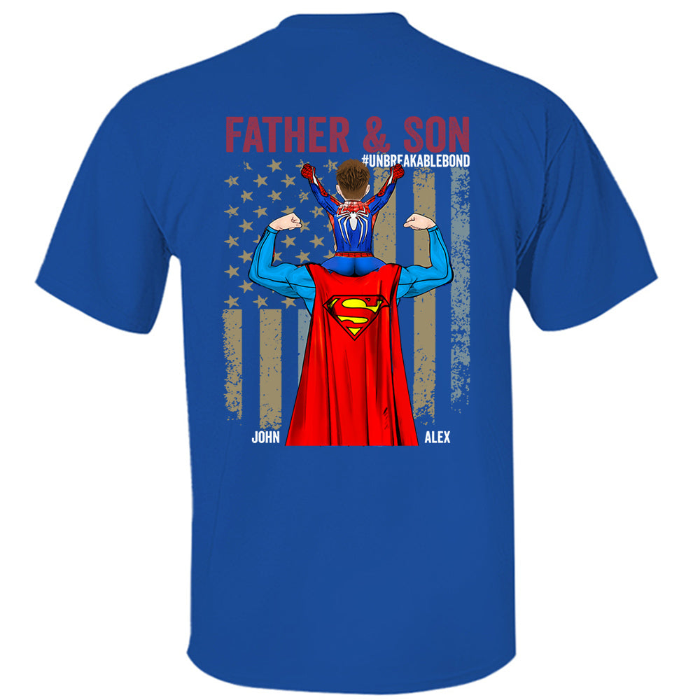 Father Son Unbreakable Bond - Personalized Back Printed Shirt Nh00